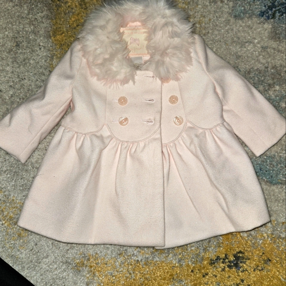 Janie and Jack Pink Fur Coat